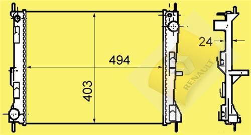 RADYATÖR CLIO III-MODUS-MICRA III 1.5 DCI-1.2 16V-1.4-1.6(AC+KLİMASIZ+MEK)(2SIRA AL+PL)(494x403x18)-8200138738-