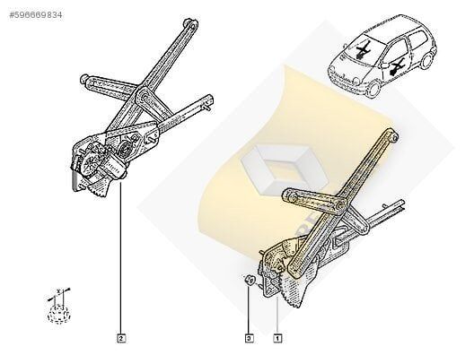 CAM KRİKOSU ELEKTRİKLİ TWINGO  ON SOL   -    8200051779   -  7700830596