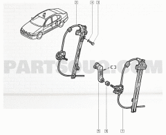SAĞ ARKA CAM KRİKOSU MEKANİK KOLLU  MEGANE I -7700834340-7702255582